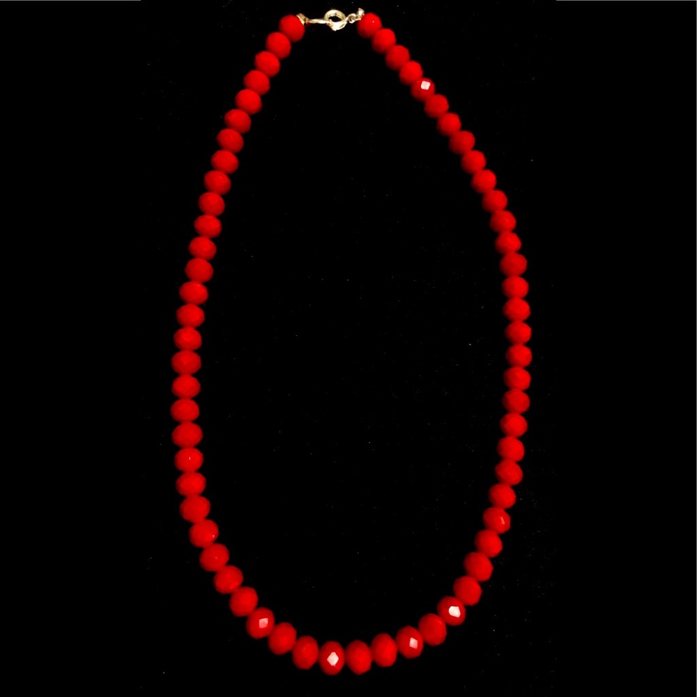 Red beading necklace